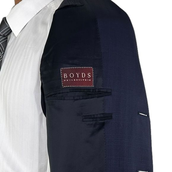 Canali Mens 3 Button Blazer Size 42R Blue Wool Check Made in Italy - Picture 7 of 7